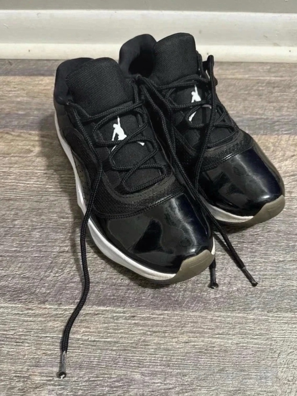 Jordan Men's Black Patent Low-Top Athletic Sneakers